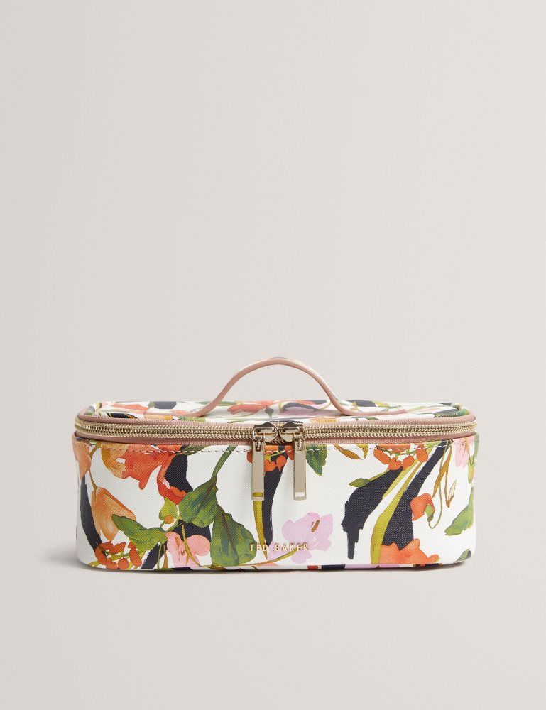 Ted Baker Louiaa - Floral Printed Small Top Handle Washbag Ženske Toaletne Torbice Bijele | 540718-BNX