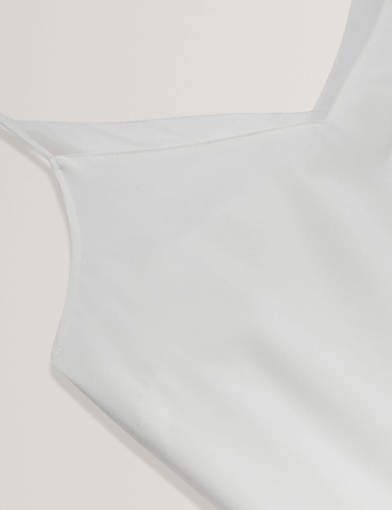 Ted Baker Lulea - Chiffon Detail V-neck Strappy Cami Top Ženske Majice Bijele | 025761-PAG