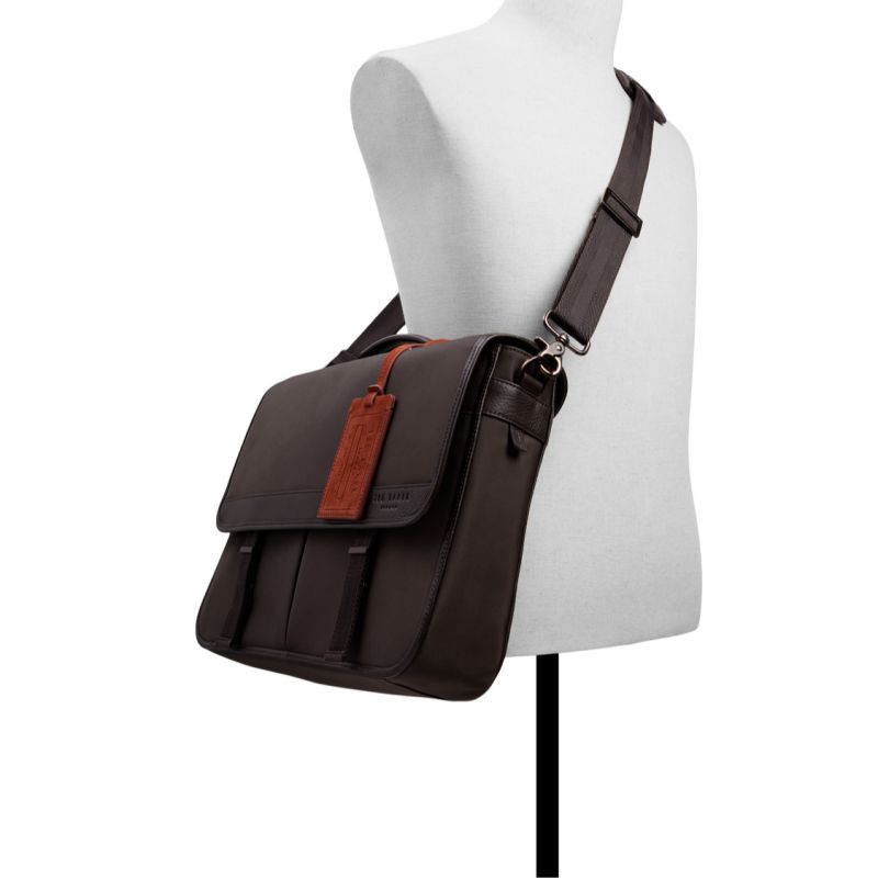 Ted Baker Malcolm - Nylon Leather Trim Messenger Bag Muške Torbe Za Dokumente Smeđe | 756941-BFS