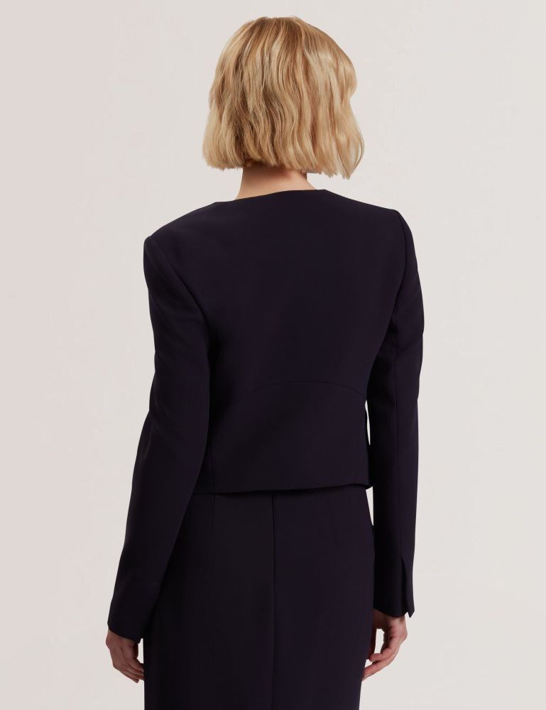 Ted Baker Manabjl - Tailored Round Neck Cropped Open Jacket Ženske Odijela Tamnoplave | 940132-AHB
