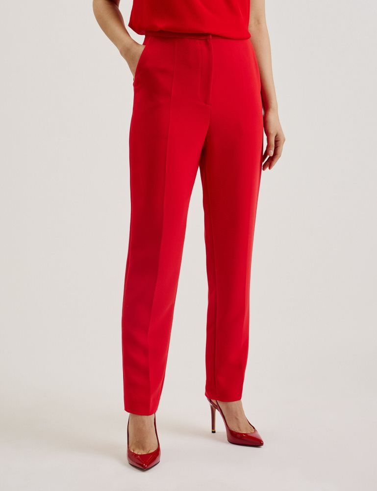 Ted Baker Manattl - Tapered High Waisted Tailored Trousers Ženske Kratke Hlače Crvene | 309546-GKH