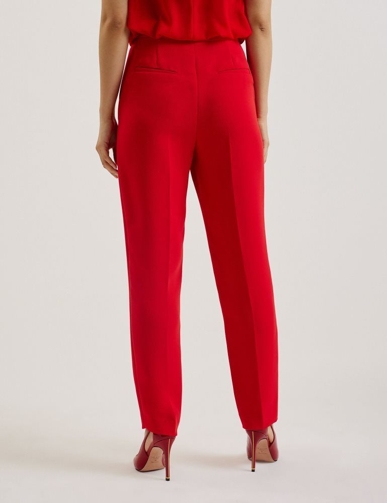 Ted Baker Manattl - Tapered High Waisted Tailored Trousers Ženske Kratke Hlače Crvene | 309546-GKH
