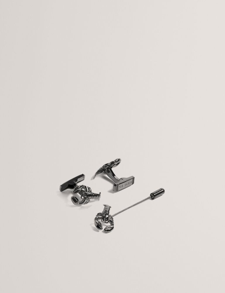 Ted Baker Mariine - Lobster Cufflink And Lapel Pin Set Muške Dugmad Za Manšete Gunmet-col | 458631-AYP