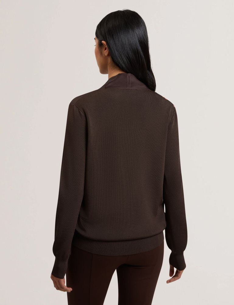 Ted Baker Matiina - Printed Front Zip-up Bomber Cardigan Ženske Majice Smeđe | 592014-DME