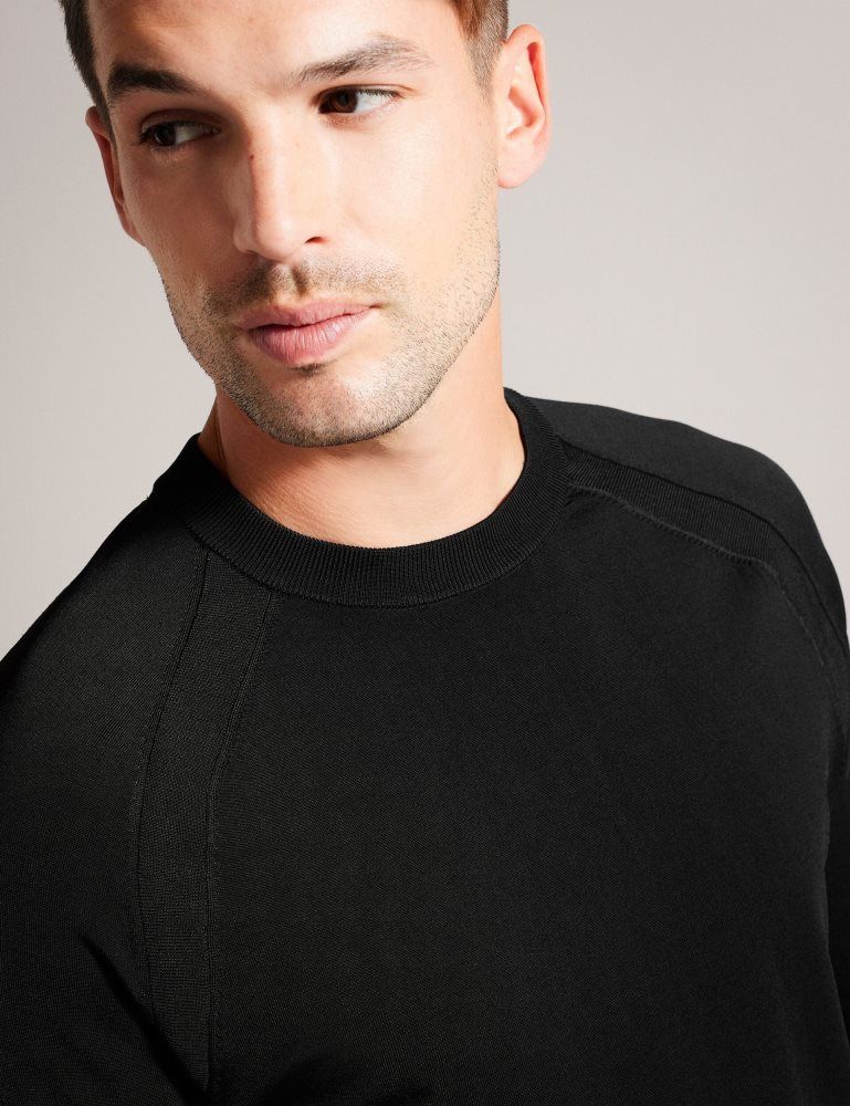 Ted Baker Maywo - Saddle Shoulder Crew Neck Jumper Muške Topi Crne | 507312-MYD