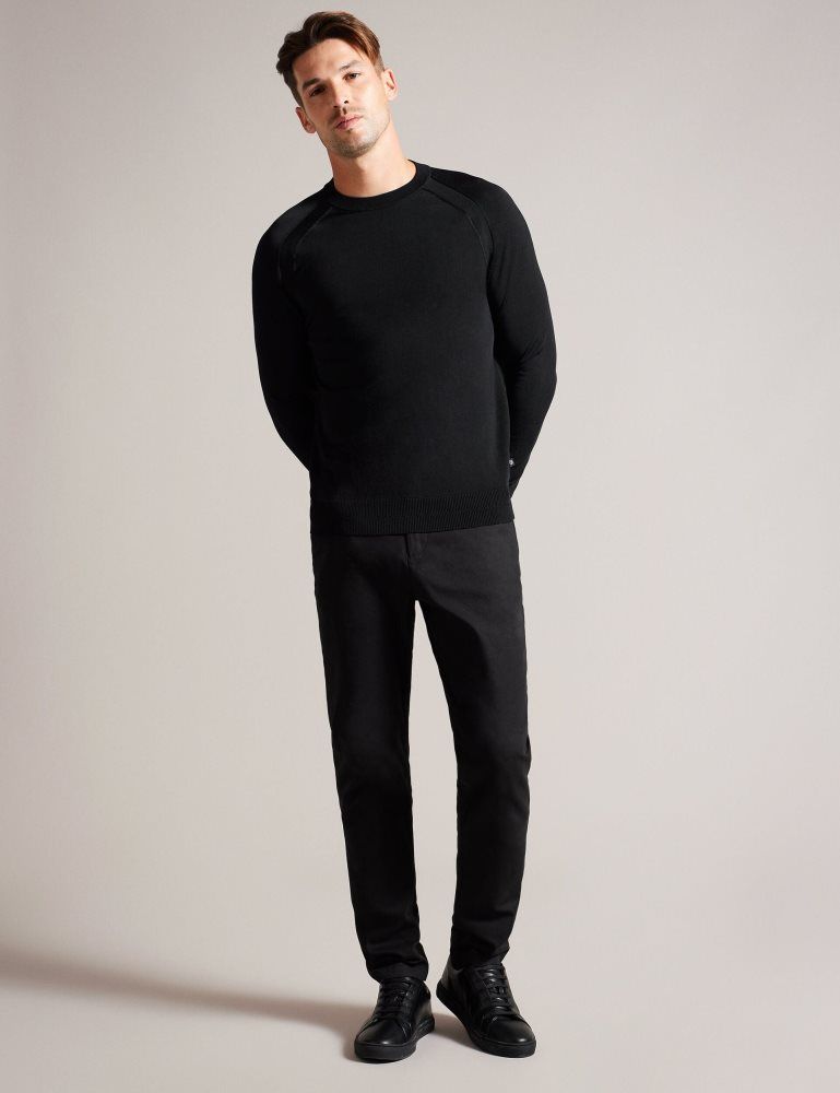 Ted Baker Maywo - Saddle Shoulder Crew Neck Jumper Muške Topi Crne | 507312-MYD
