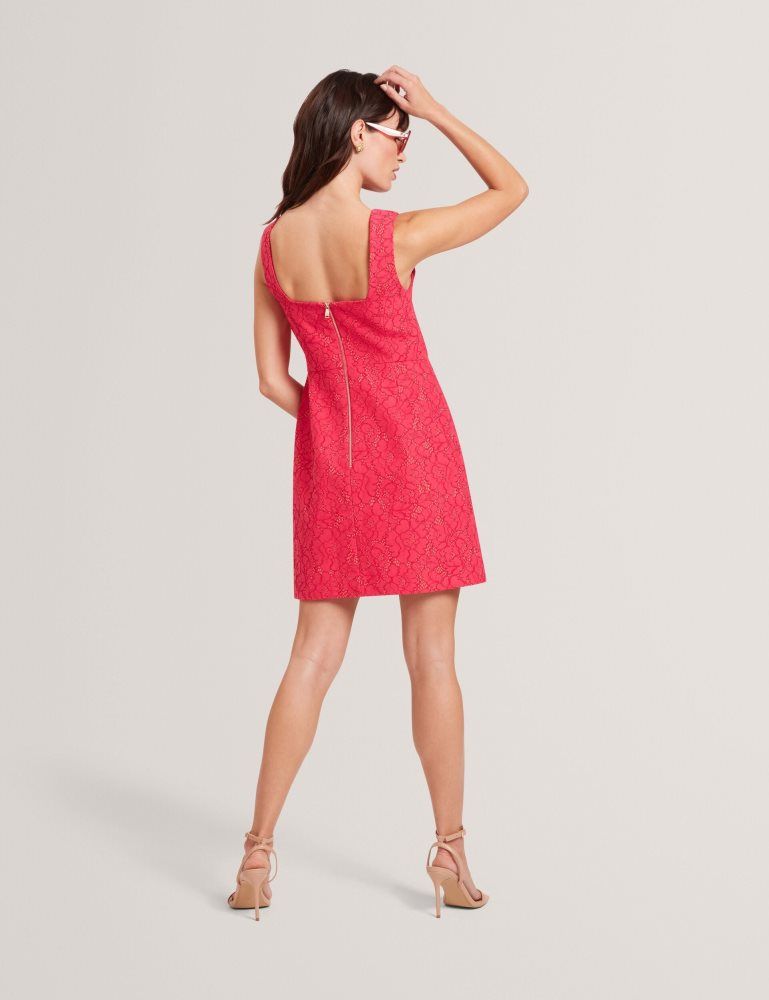 Ted Baker Meriod - Lace Square Neck Sleeveless Mini Dress Ženske Haljina Fuksije | 295074-QZD