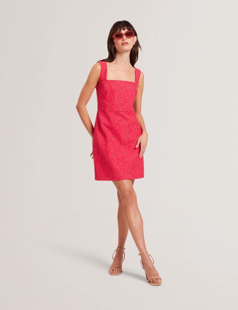 Ted Baker Meriod - Lace Square Neck Sleeveless Mini Dress Ženske Haljina Fuksije | 295074-QZD