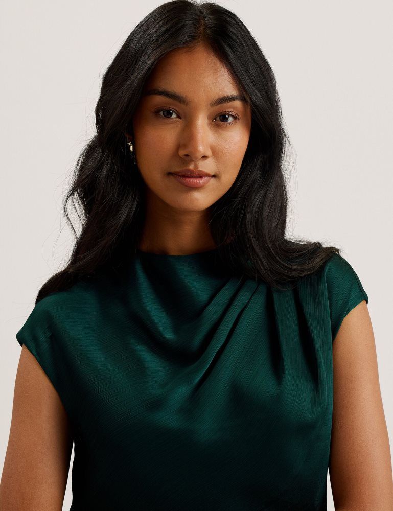 Ted Baker Misrina - Drape Neck Detail Satin Top Ženske Majice Zelene | 297145-GSL