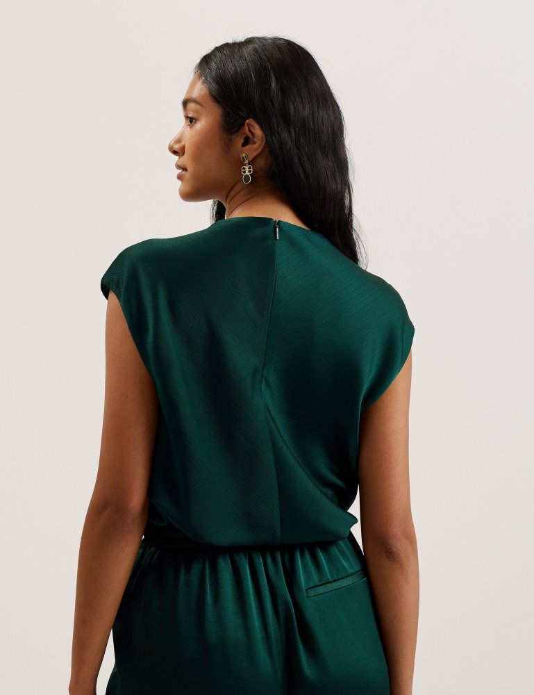 Ted Baker Misrina - Drape Neck Detail Satin Top Ženske Majice Zelene | 297145-GSL