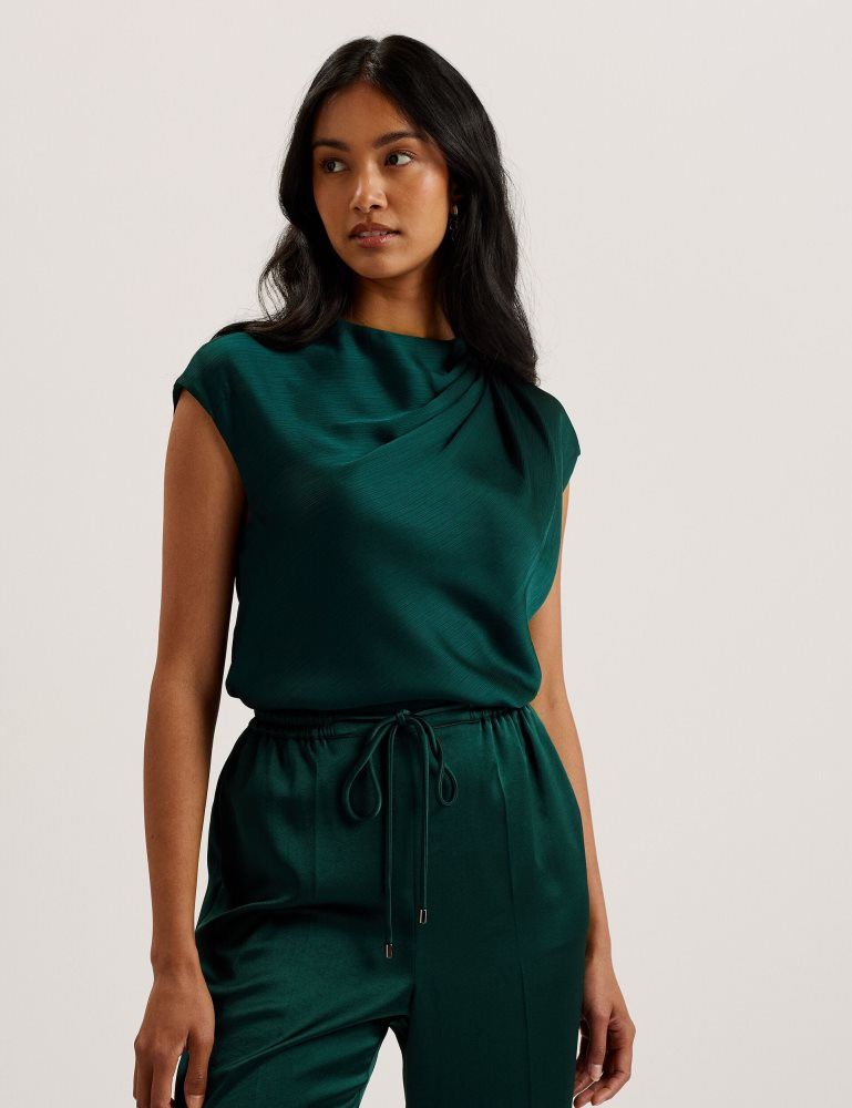 Ted Baker Misrina - Drape Neck Detail Satin Top Ženske Majice Zelene | 297145-GSL