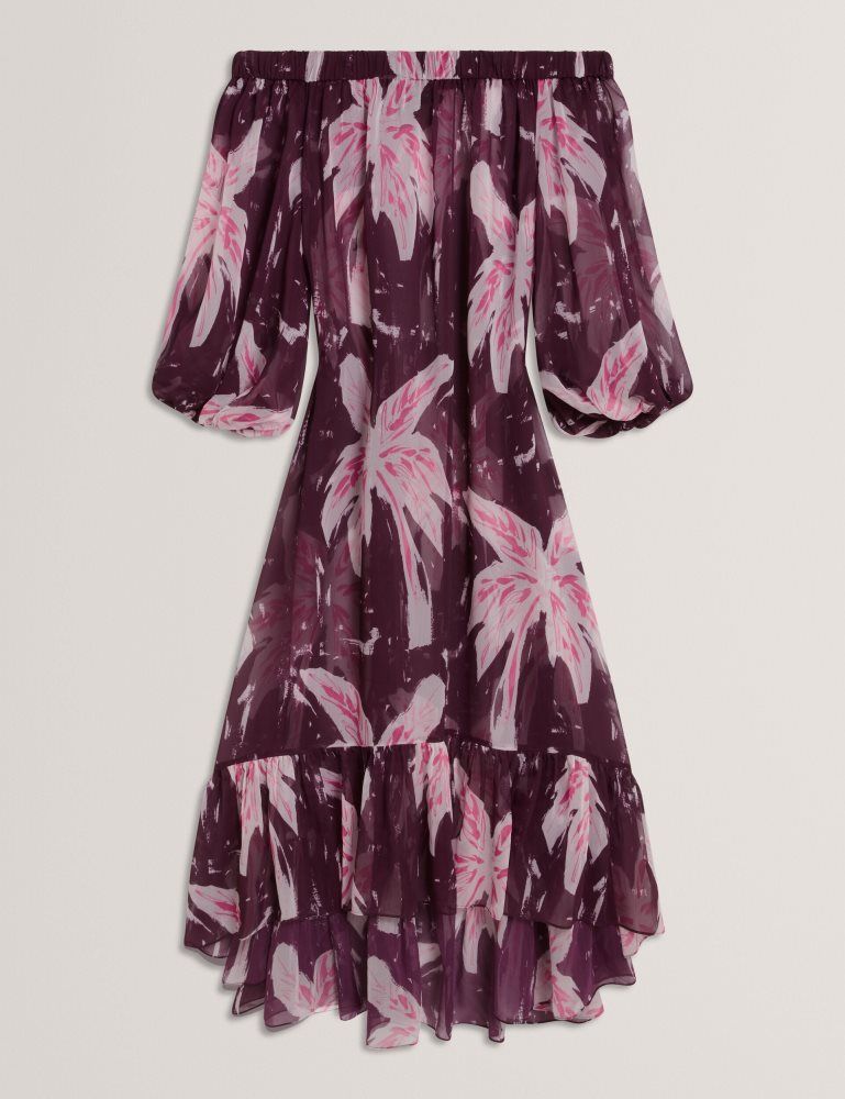 Ted Baker Montaya - Floral Bardot Maxi Dress Beach Cover-up Ženske Kupaći Kostimi Bordo | 237456-USN