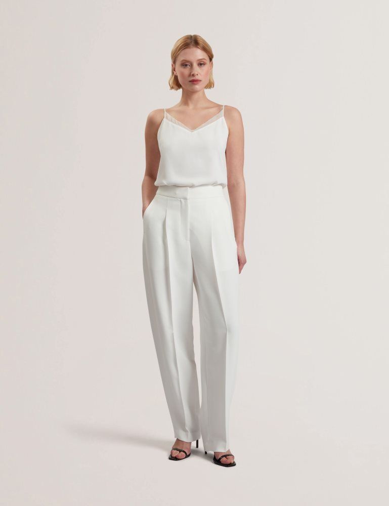 Ted Baker Morriat - Barrel Leg Woven Tailored Trousers Ženske Odijela Bijele | 190572-NBY