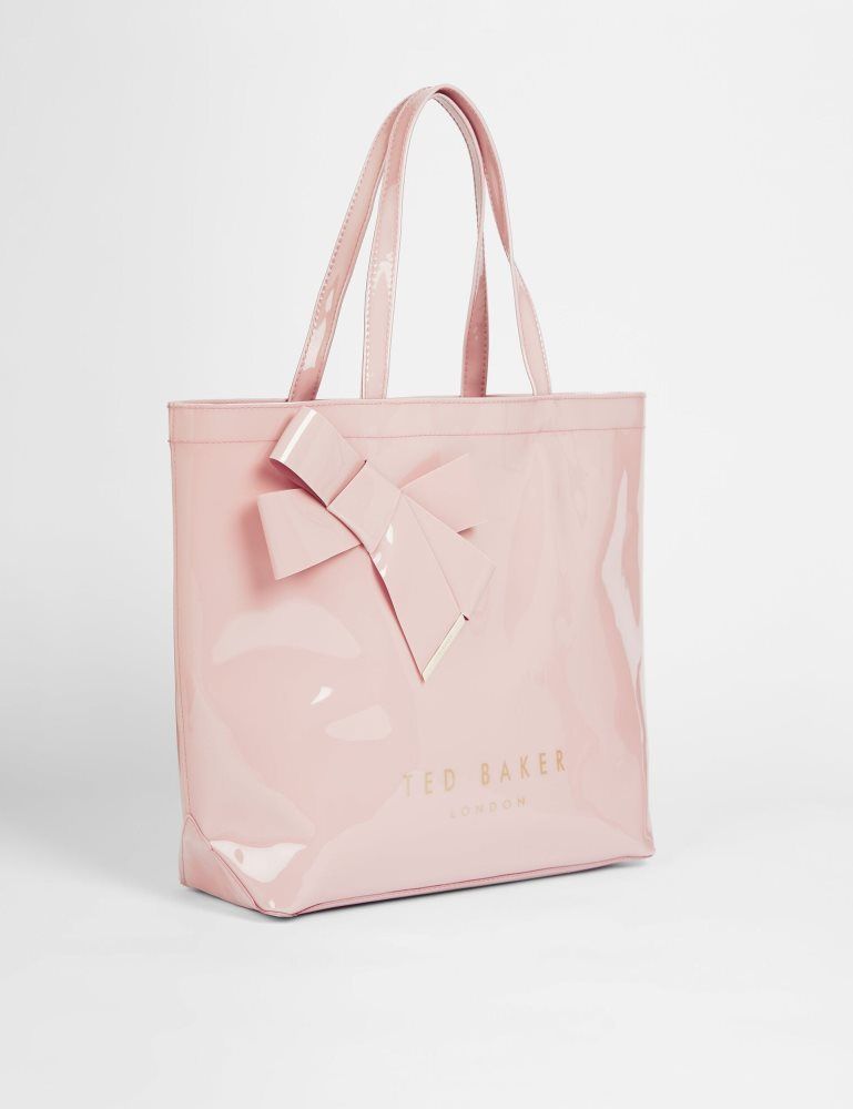 Ted Baker Nicon - Knot Bow Vinyl Icon Tote Bag Ženske Torbe Ikone Roze | 280956-ERW