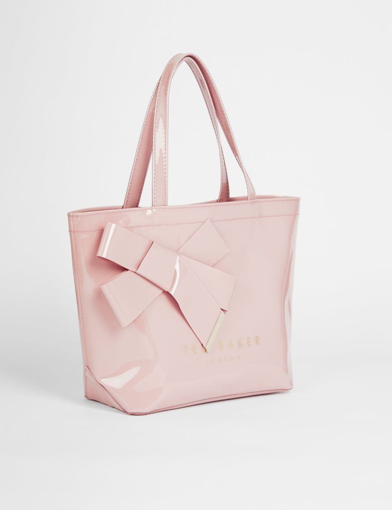 Ted Baker Nikicon - Small Knot Bow Vinyl Icon Bag Ženske Torbe Ikone Roze | 983721-MKT