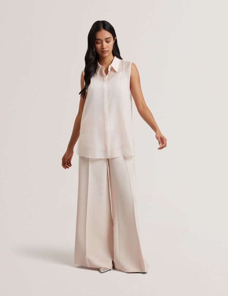 Ted Baker Norella - Sheer Organza Longline Sleeveless Blouse Ženske Odijela Roze | 809314-GZL