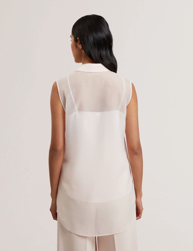 Ted Baker Norella - Sheer Organza Longline Sleeveless Blouse Ženske Odijela Roze | 809314-GZL