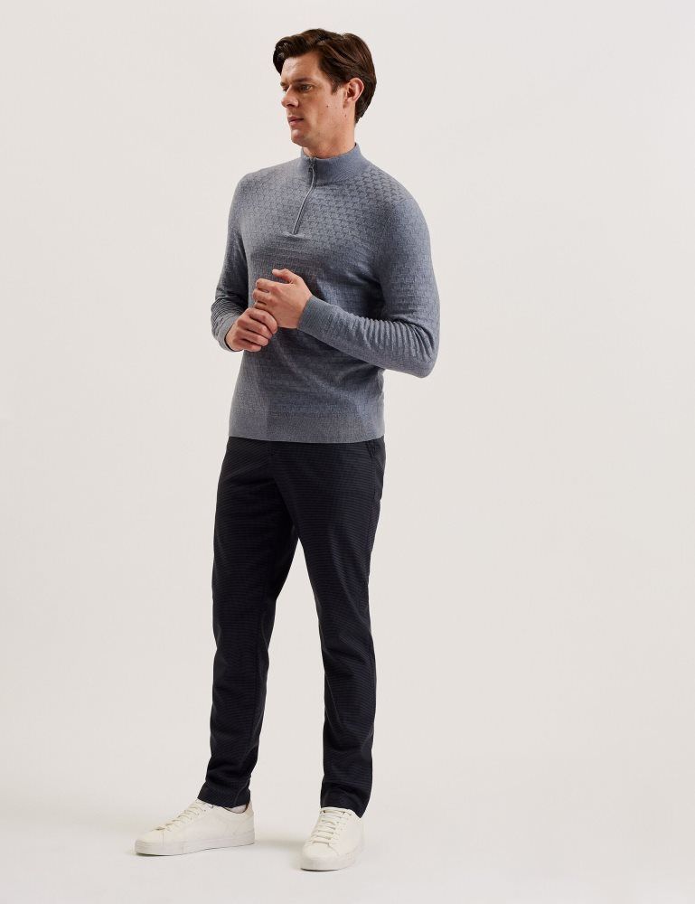 Ted Baker Nounds - Puppytooth Pattern Slim Fit Trousers Muške Hlače Tamnoplave | 581406-YVQ