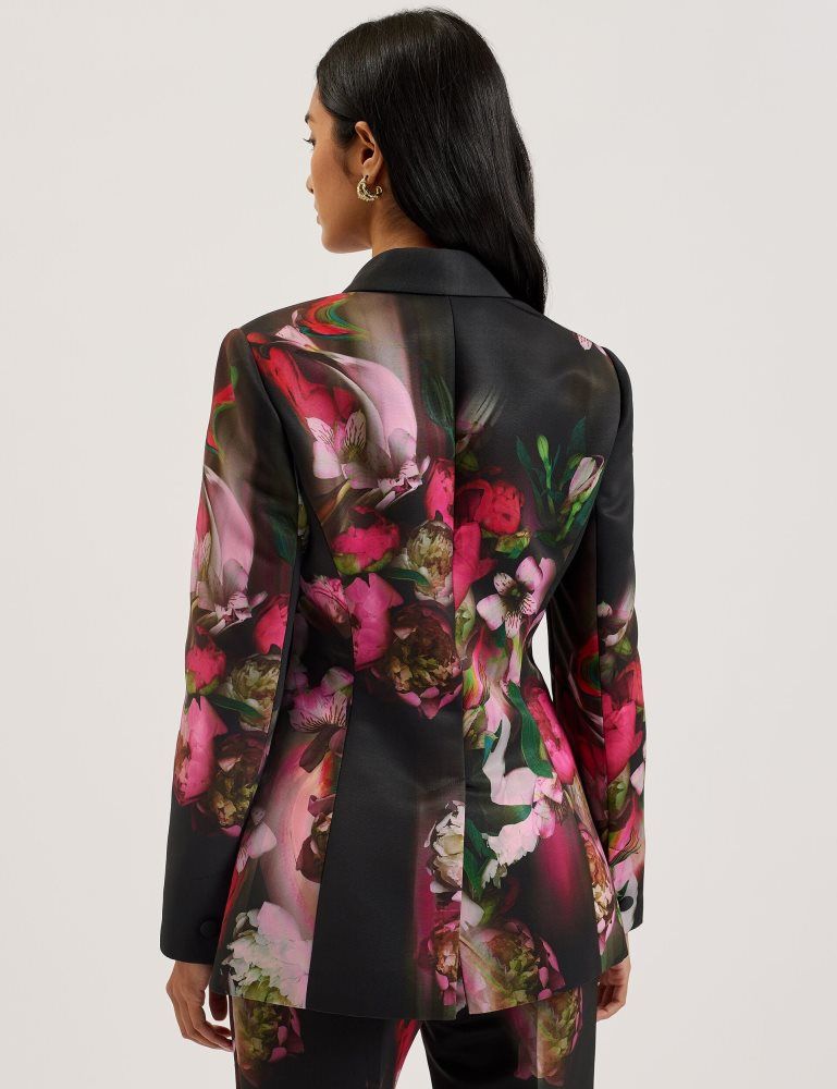 Ted Baker Okuni - Fitted Floral Print Tailored Jacket Ženske Odijela Crne | 278463-OXF