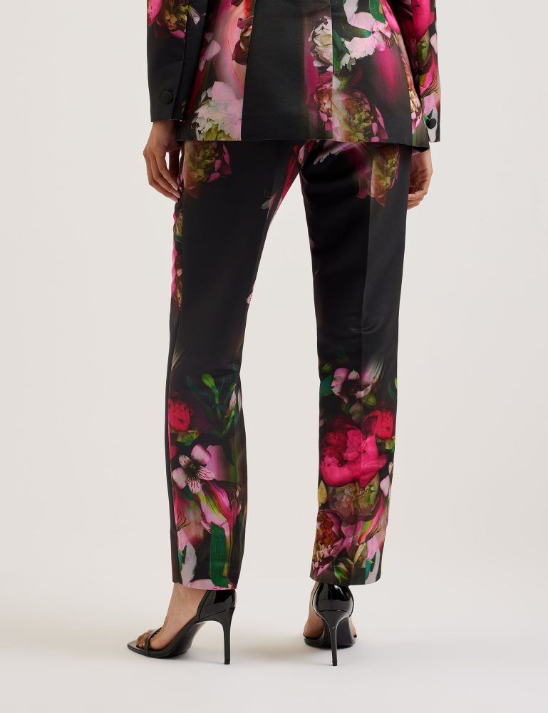 Ted Baker Okunit - Tapered Leg Floral Print Tailored Trousers Ženske Kratke Hlače Crne | 564238-VDG