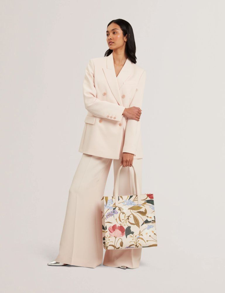 Ted Baker Palamaa - Floral Print Pu Large Icon Tote Bag Ženske Torbe Ikone Roze | 514986-QJV