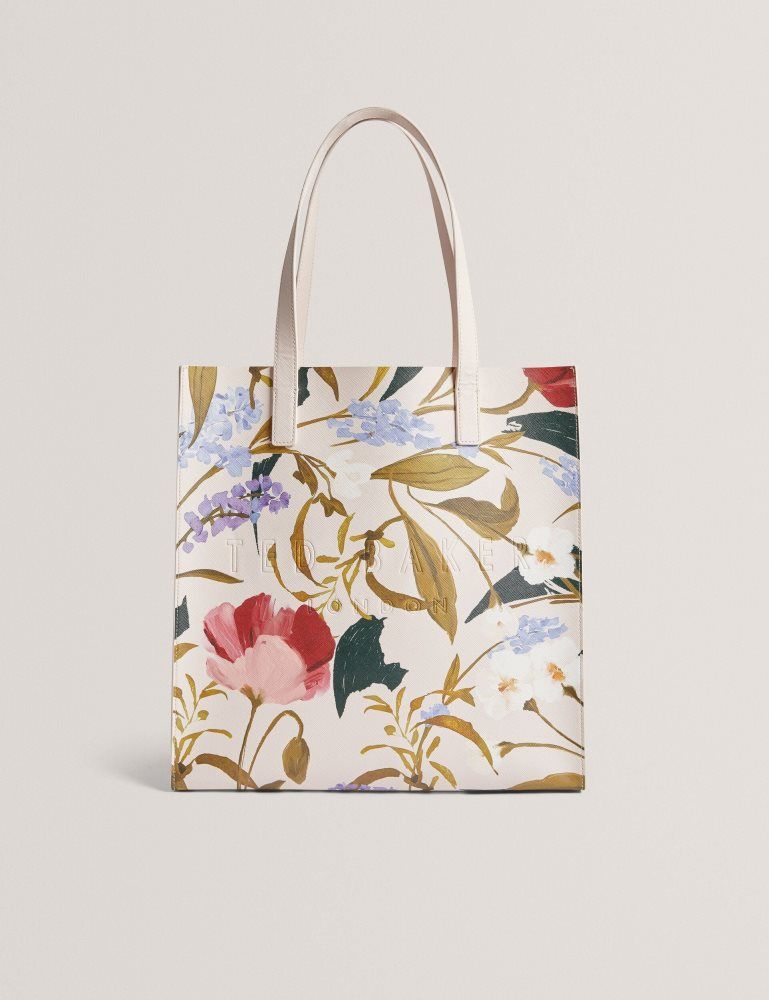 Ted Baker Palamaa - Floral Print Pu Large Icon Tote Bag Ženske Torba Tote Roze | 137429-DKB