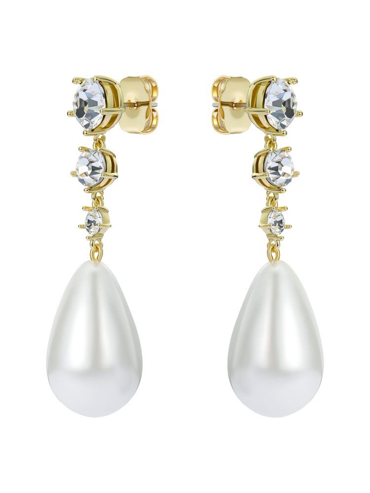 Ted Baker Pearsti - Pearl Pendant Crystal Drop Earrings Ženske Nakit Zlatne | 984712-PQK