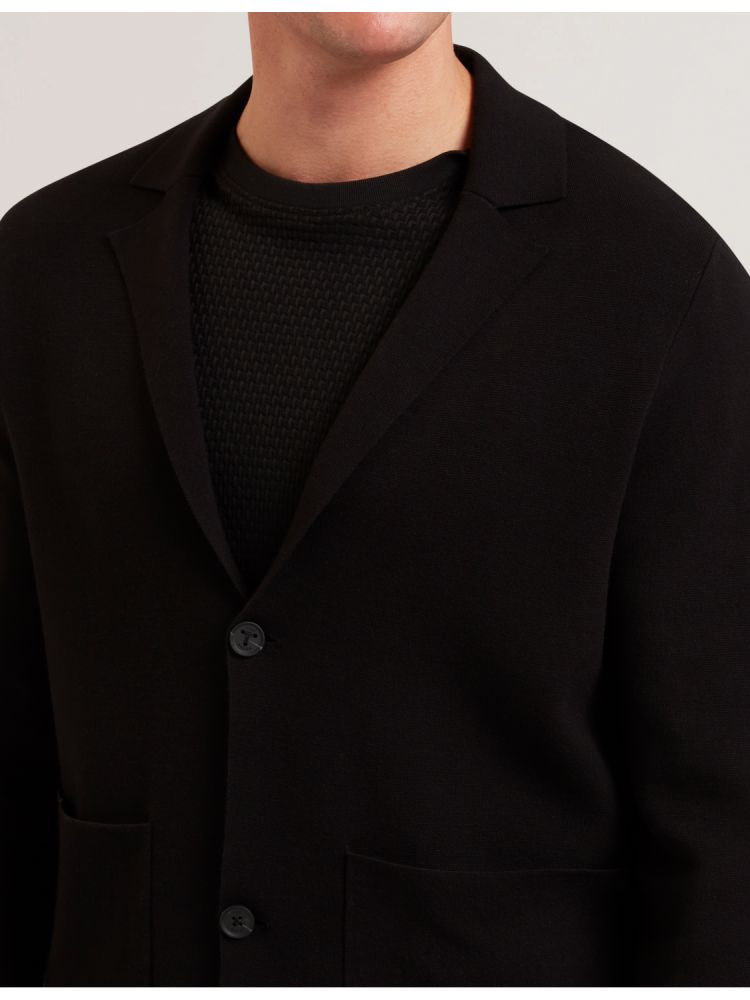 Ted Baker Petres - Knitted Button Up Cardigan Jacket Muške Sakoi Crne | 602139-MKV