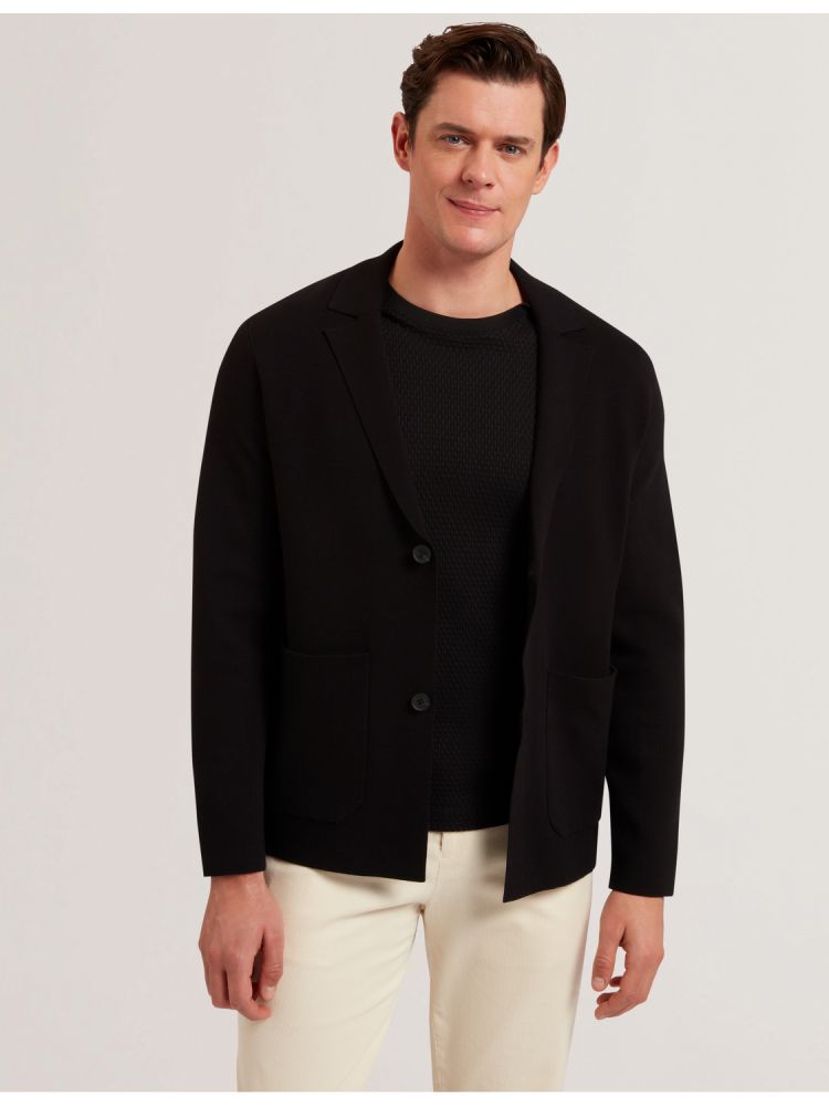 Ted Baker Petres - Knitted Button Up Cardigan Jacket Muške Sakoi Crne | 602139-MKV