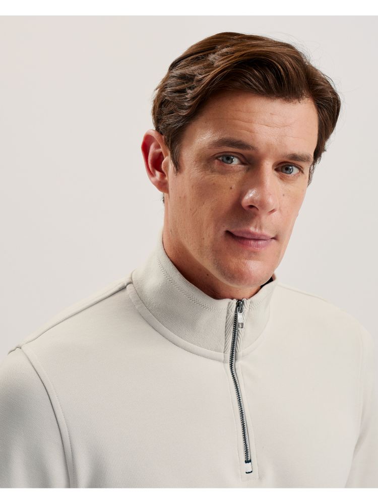 Ted Baker Pryor - Half-zip Funnel Neck Sweatshirt Muške Majica s Kapuljačom Krem | 542670-YCO