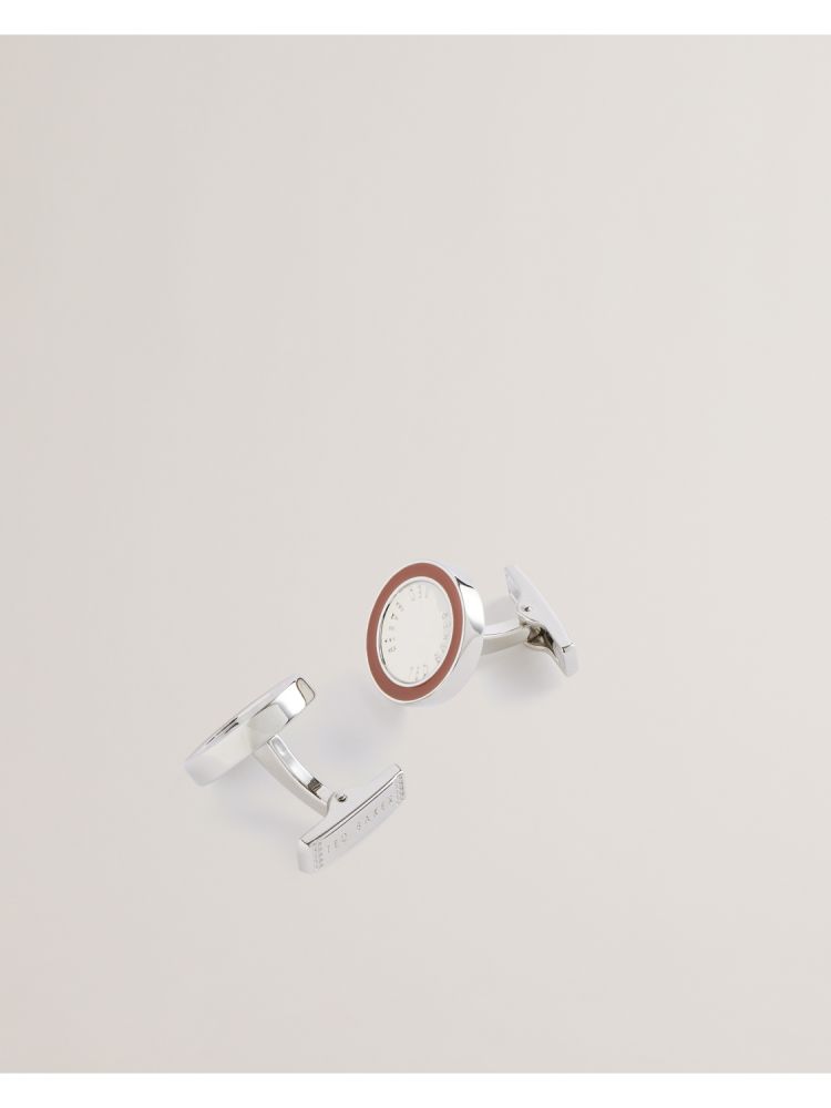 Ted Baker Raylan - Colour Border Round Cufflinks Muške Dugmad Za Manšete Srebrne | 684375-QJG