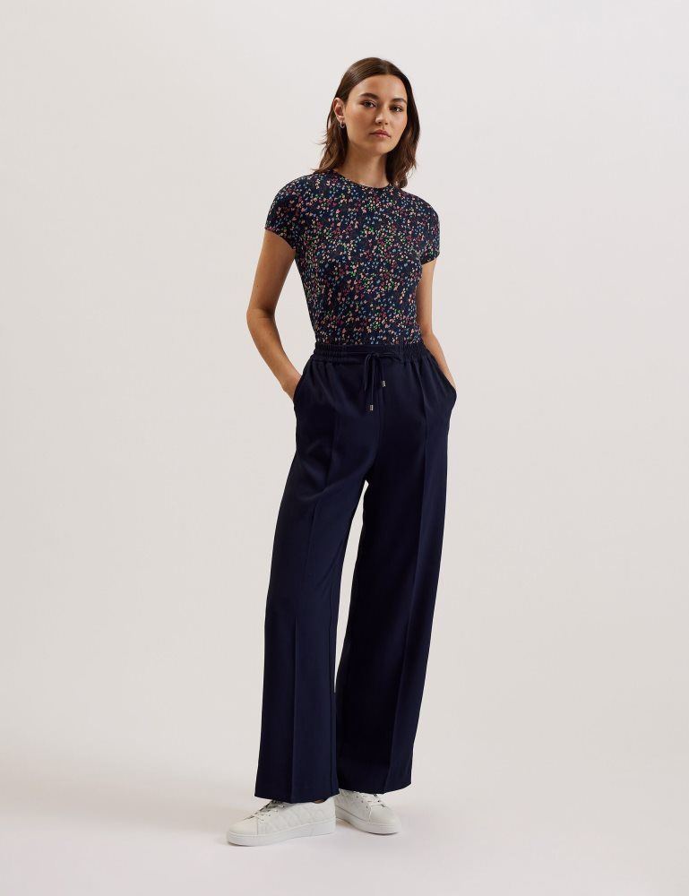Ted Baker Remanaa - Heart Printed Fitted Tee Ženske Majice Tamnoplave | 507361-BIE