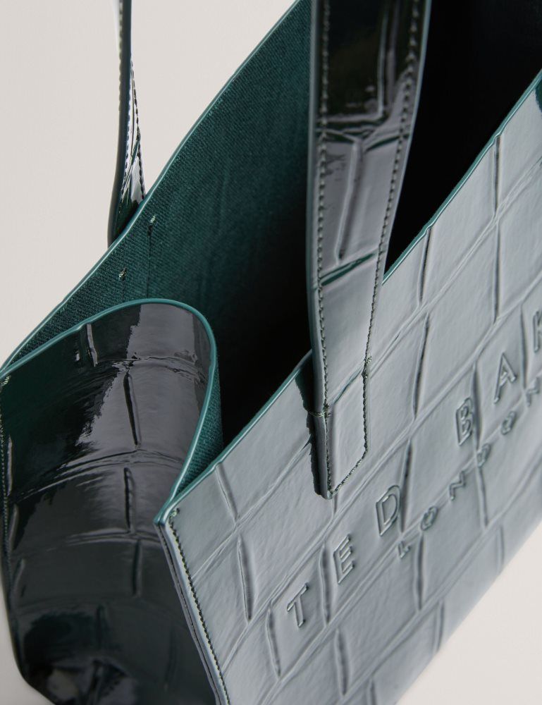 Ted Baker Reptcon - Croc Effect Small Icon Tote Bag Ženske Torba Tote Zelene | 604125-WOQ