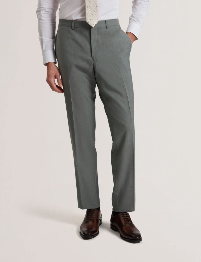 Ted Baker Rogerlys - Slim Fit Sage Green Wool Suit Pants Muške Odijela Zelene | 973016-EWI