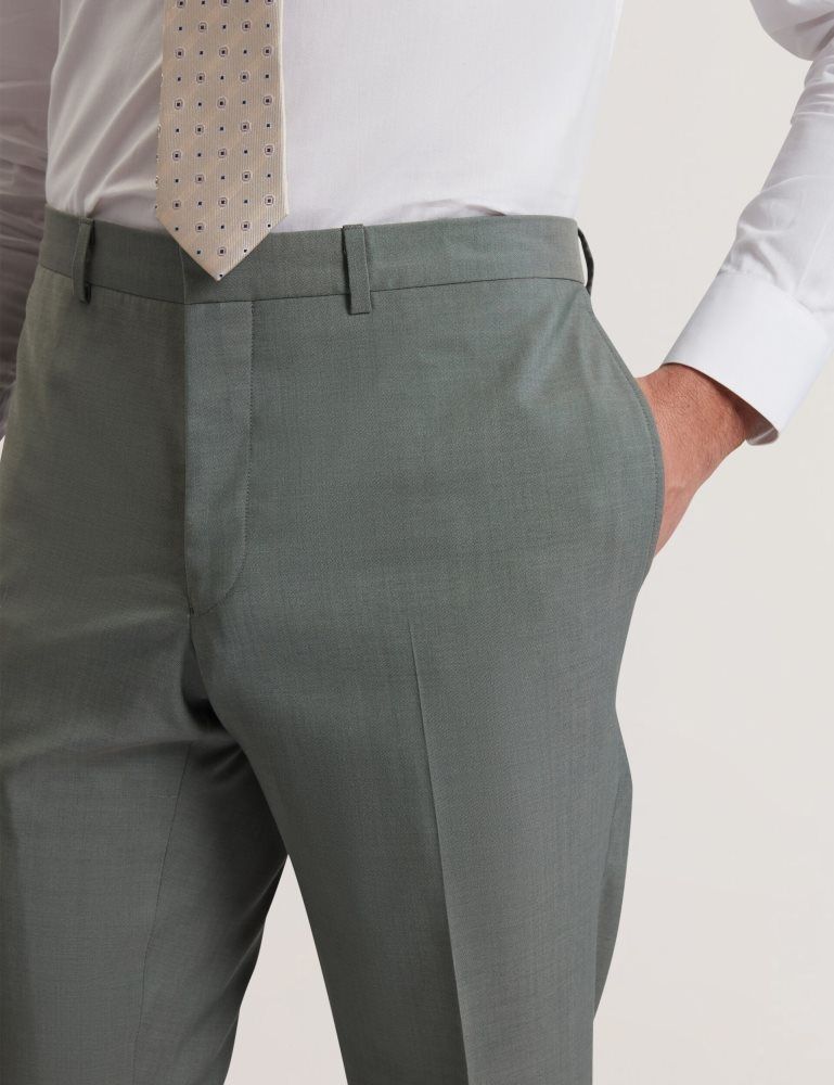 Ted Baker Rogerlys - Slim Fit Sage Green Wool Suit Pants Muške Odijela Zelene | 973016-EWI