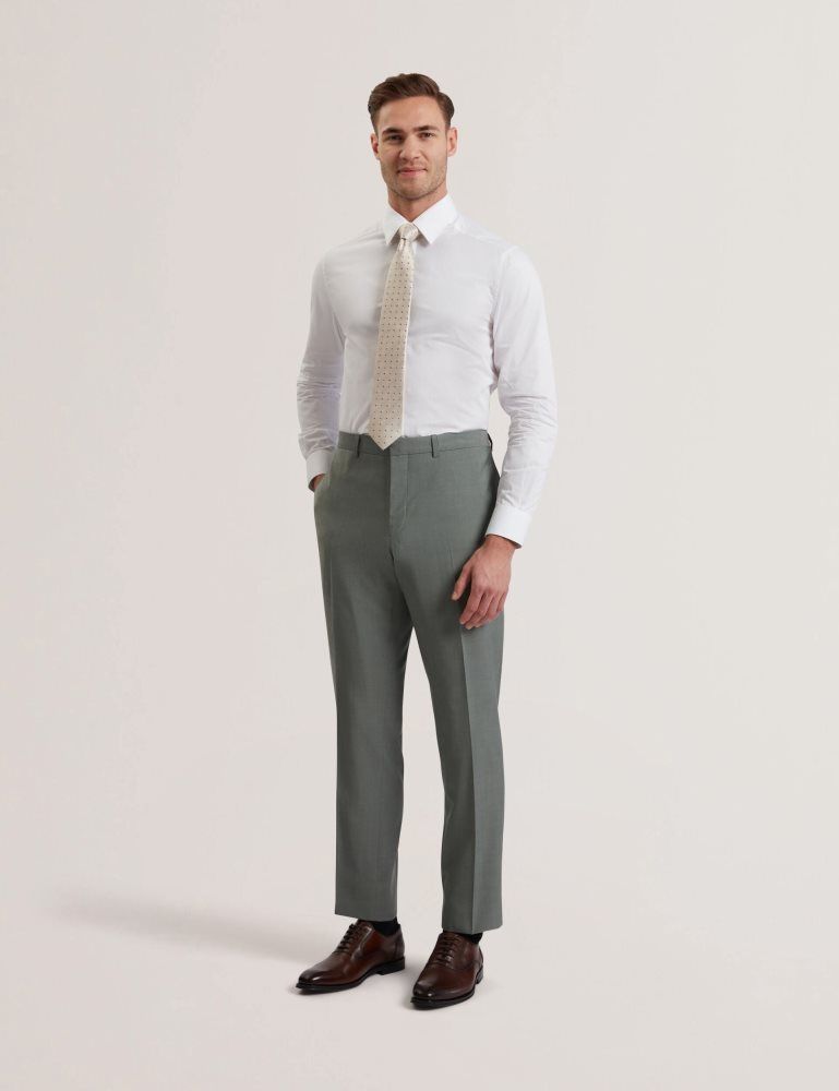 Ted Baker Rogerlys - Slim Fit Sage Green Wool Suit Pants Muške Odijela Zelene | 973016-EWI