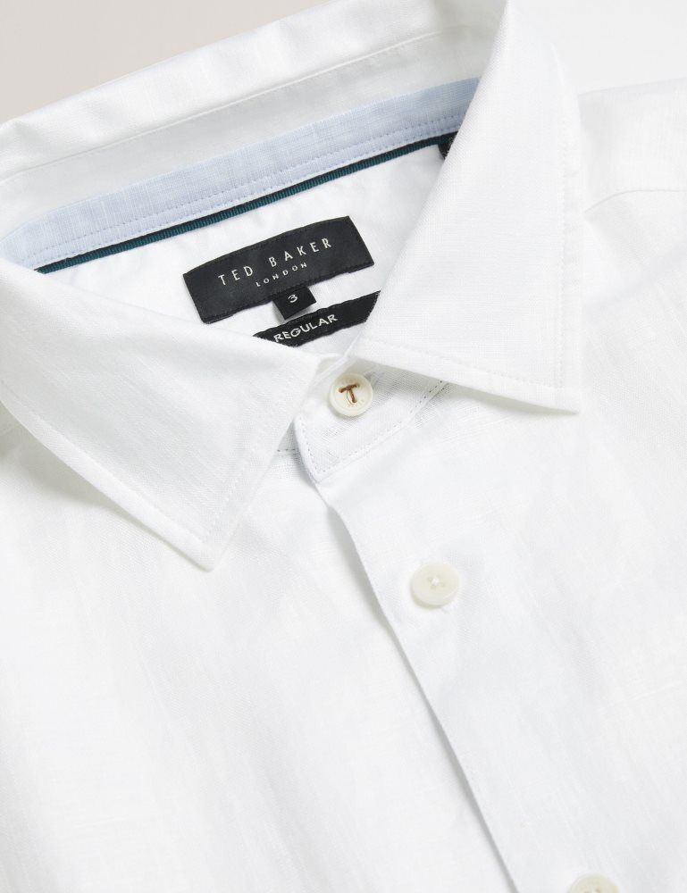 Ted Baker Romeos - Long Sleeve Linen Shirt Muške Košulje Bijele | 576014-QJF