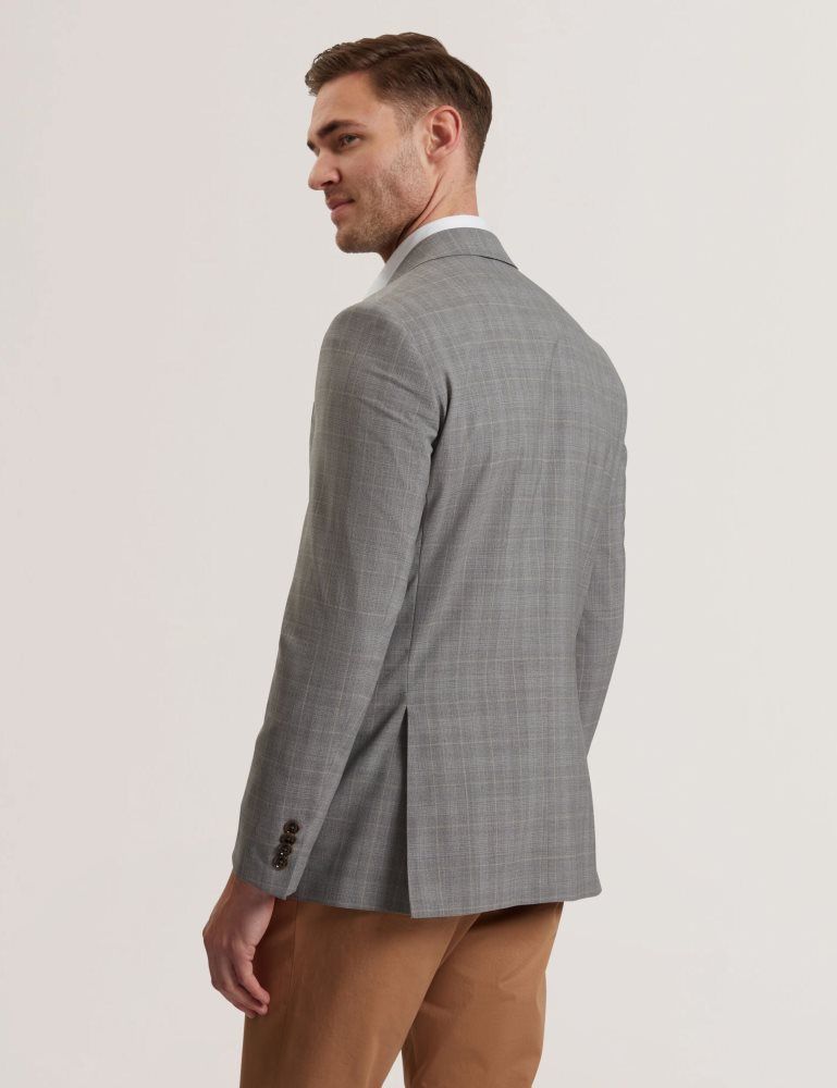 Ted Baker Ron - Windowpane Check Wool Suit Jacket Muške Odijela Sive | 354269-APE