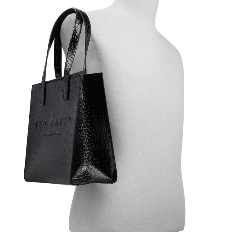 Ted Baker Seacon - Croc Texture Small Icon Tote Bag Ženske Torba Tote Crne Bijele | 157830-BUE