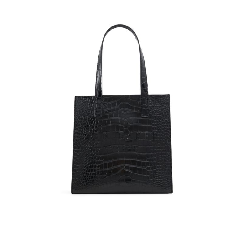 Ted Baker Seacon - Croc Texture Small Icon Tote Bag Ženske Torba Tote Crne Bijele | 157830-BUE