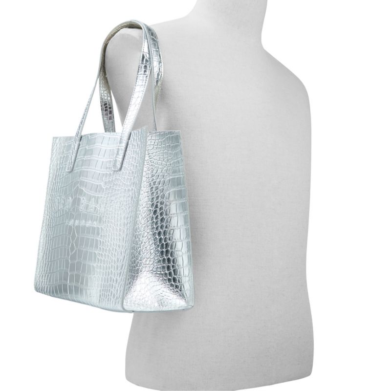 Ted Baker Seacon - Metallic Croc Texture Small Icon Tote Bag Ženske Torbe Ikone Platine Ljubičaste | 839201-XUH