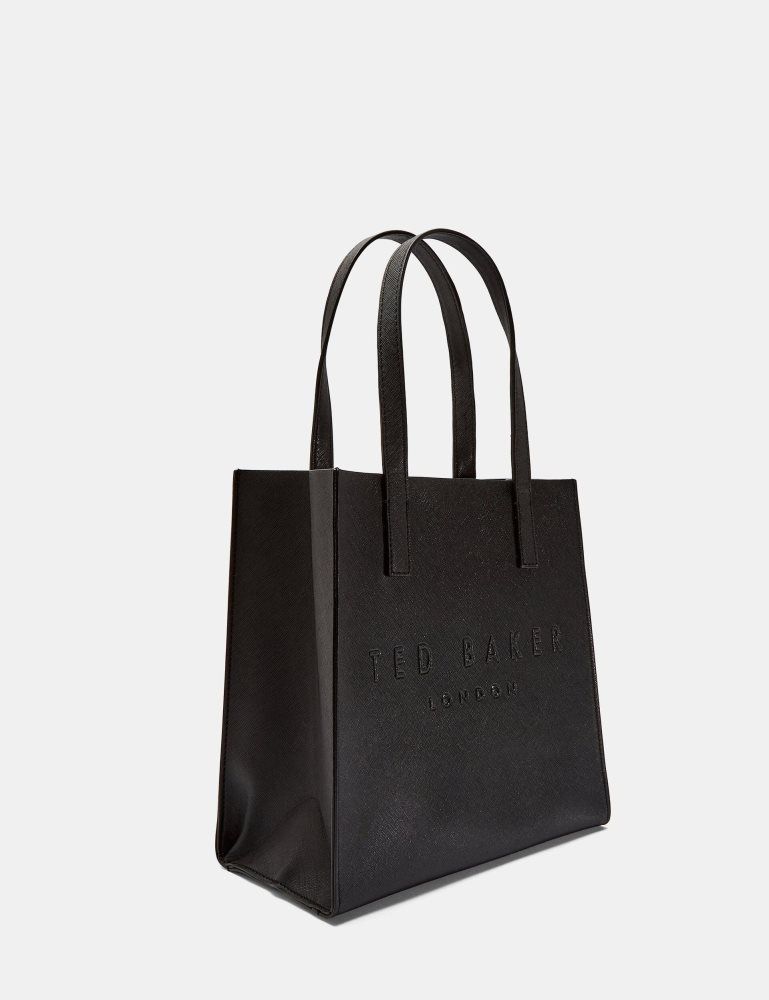 Ted Baker Seacon - Textured Faux Leather Small Icon Bag Ženske Torbe Ikone Crne | 789431-IEK