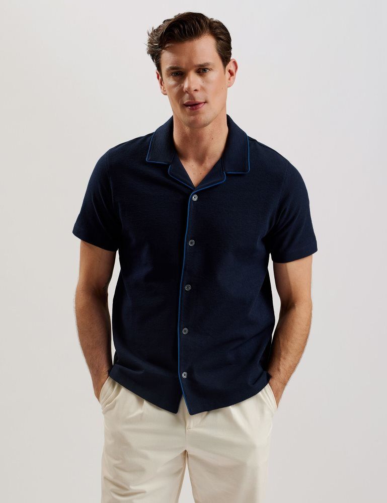 Ted Baker Selar - Short Sleeve Regular Button Through Shirt Muške Košulje Tamnoplave | 428390-BUK