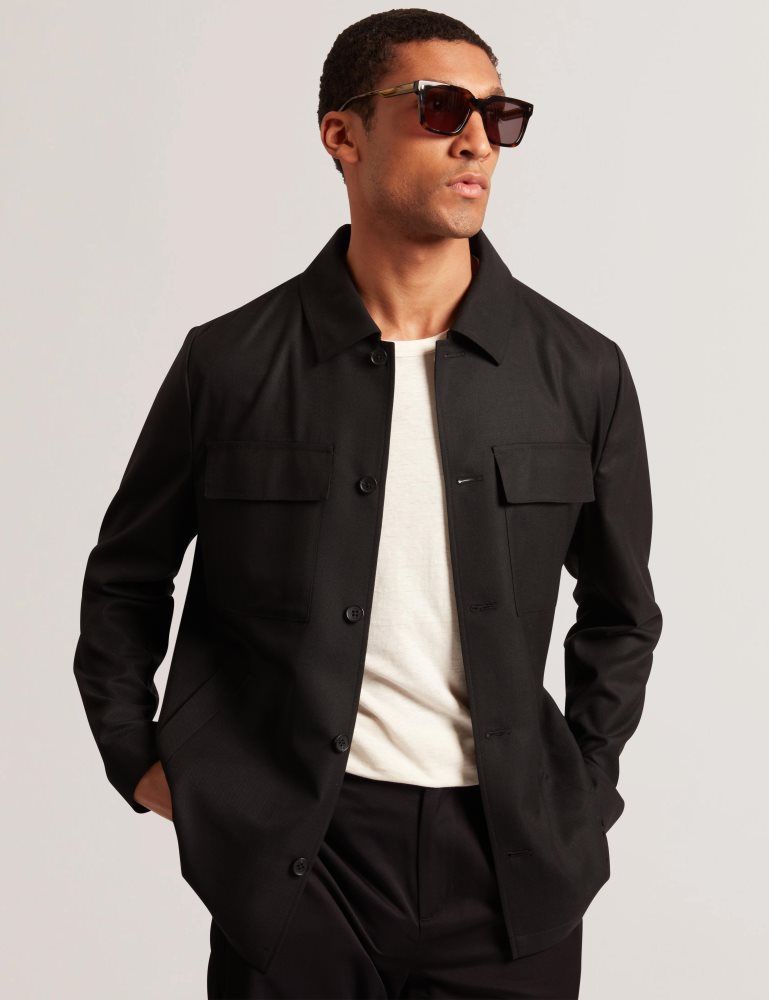 Ted Baker Selwynj - Lightweight Wool Blend Jacket Muške Jakne Crne | 914372-BIJ
