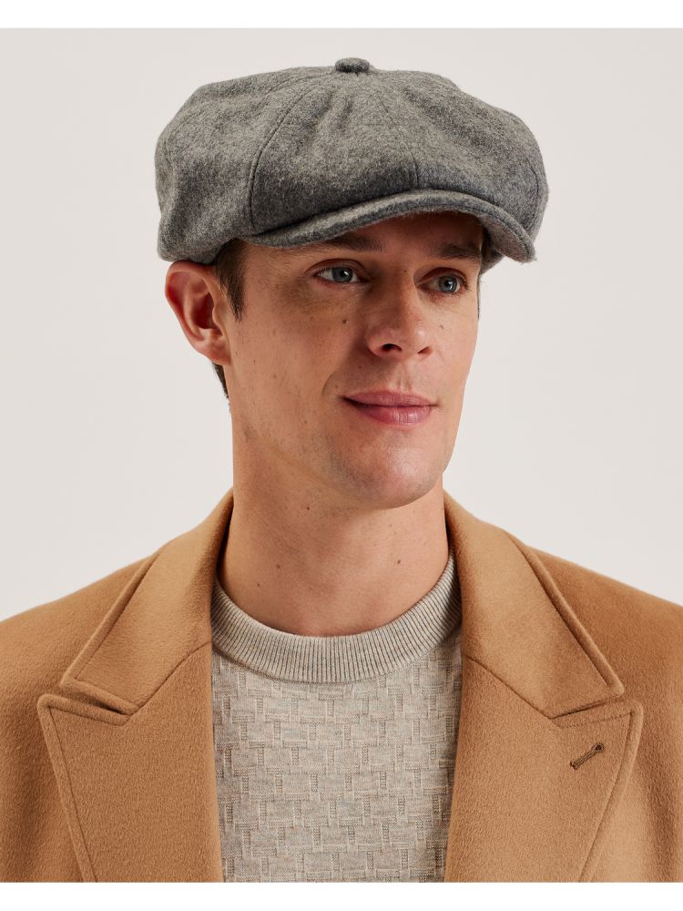 Ted Baker Simonns - Wool Blend Baker Boy Hat Muške Hats, Gloves & Scarves Sive | 693824-XBQ