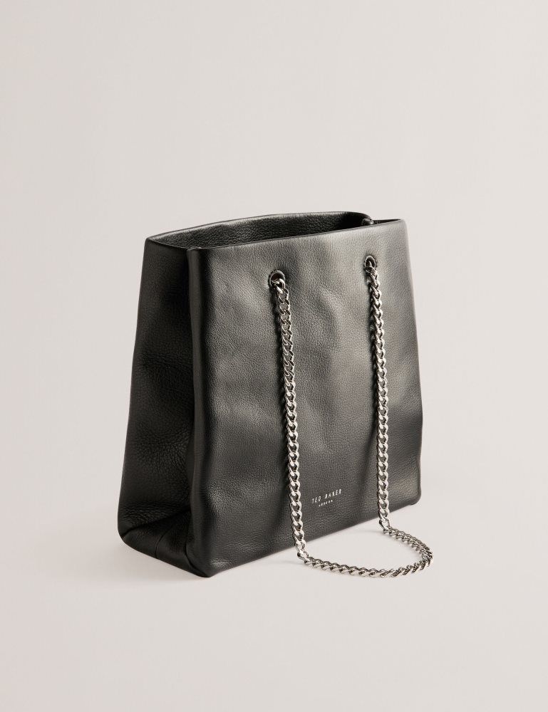 Ted Baker Stalia - Stitch Detail Leather Small Tote Bag Ženske Torba Tote Crne | 594812-LBY