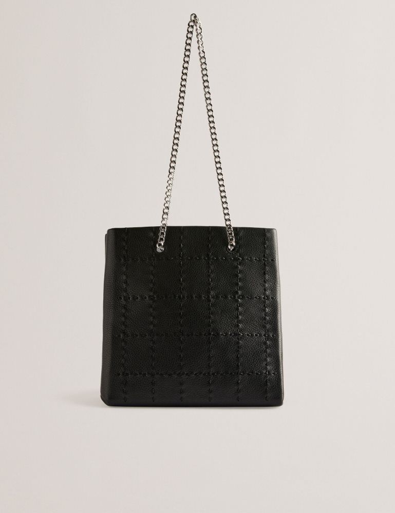 Ted Baker Stalia - Stitch Detail Leather Small Tote Bag Ženske Torba Tote Crne | 594812-LBY