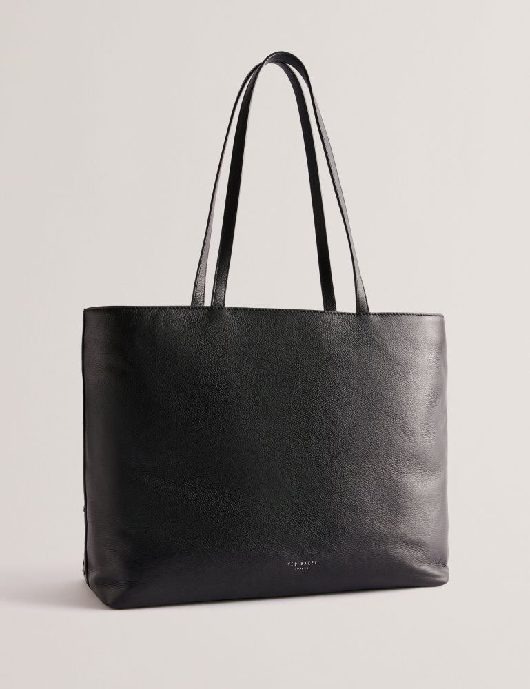 Ted Baker Stalie - Stitch Detail Leather Large Shopper Bag Ženske Torba Tote Crne | 321680-QOC
