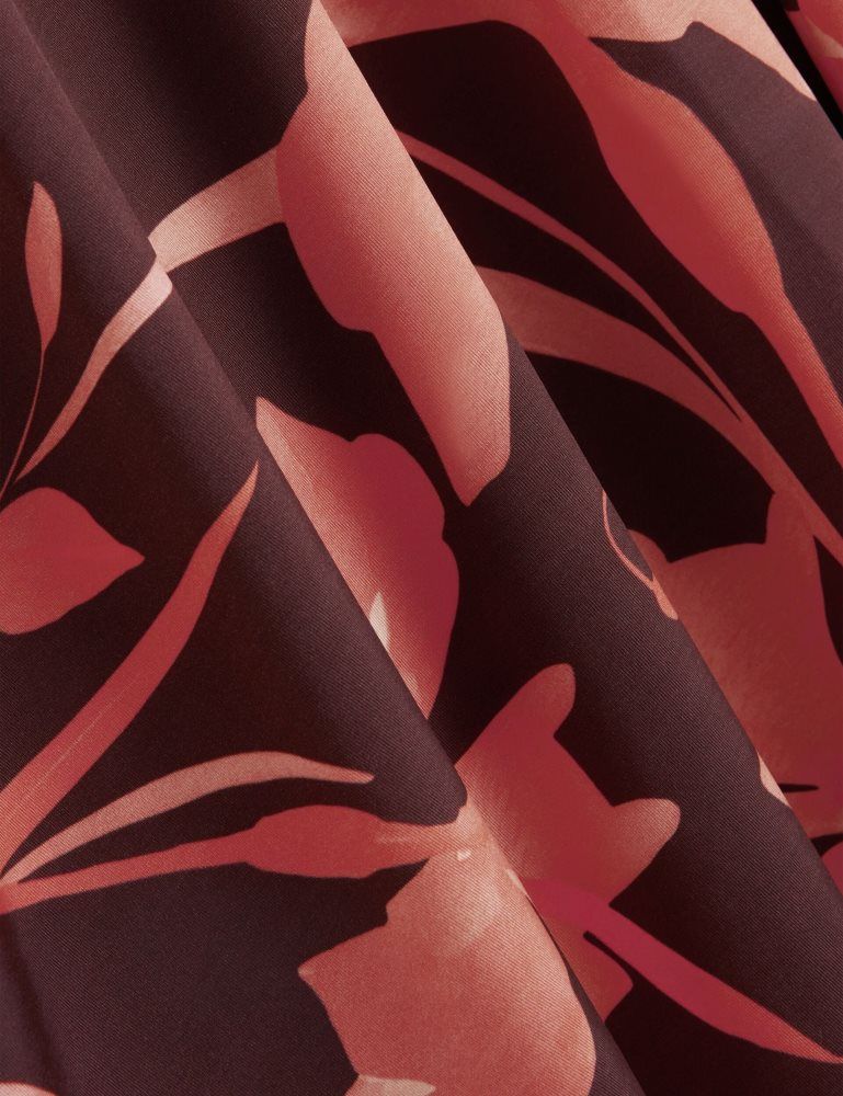 Ted Baker Starlah - Slinky Printed Jersey Long Sleeve Midi Dress Ženske Haljina Smeđe | 471253-HAM