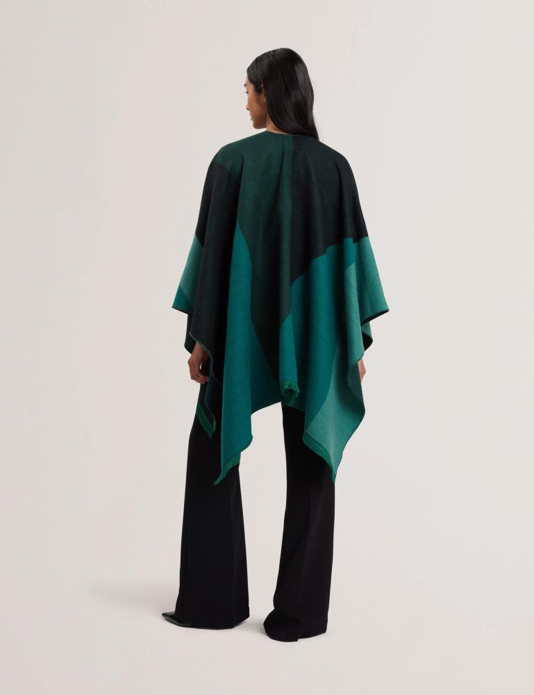 Ted Baker Suffia - Colour Block Buckled Woven Poncho Ženske Hats, Gloves & Scarves Zelene | 130487-JNU